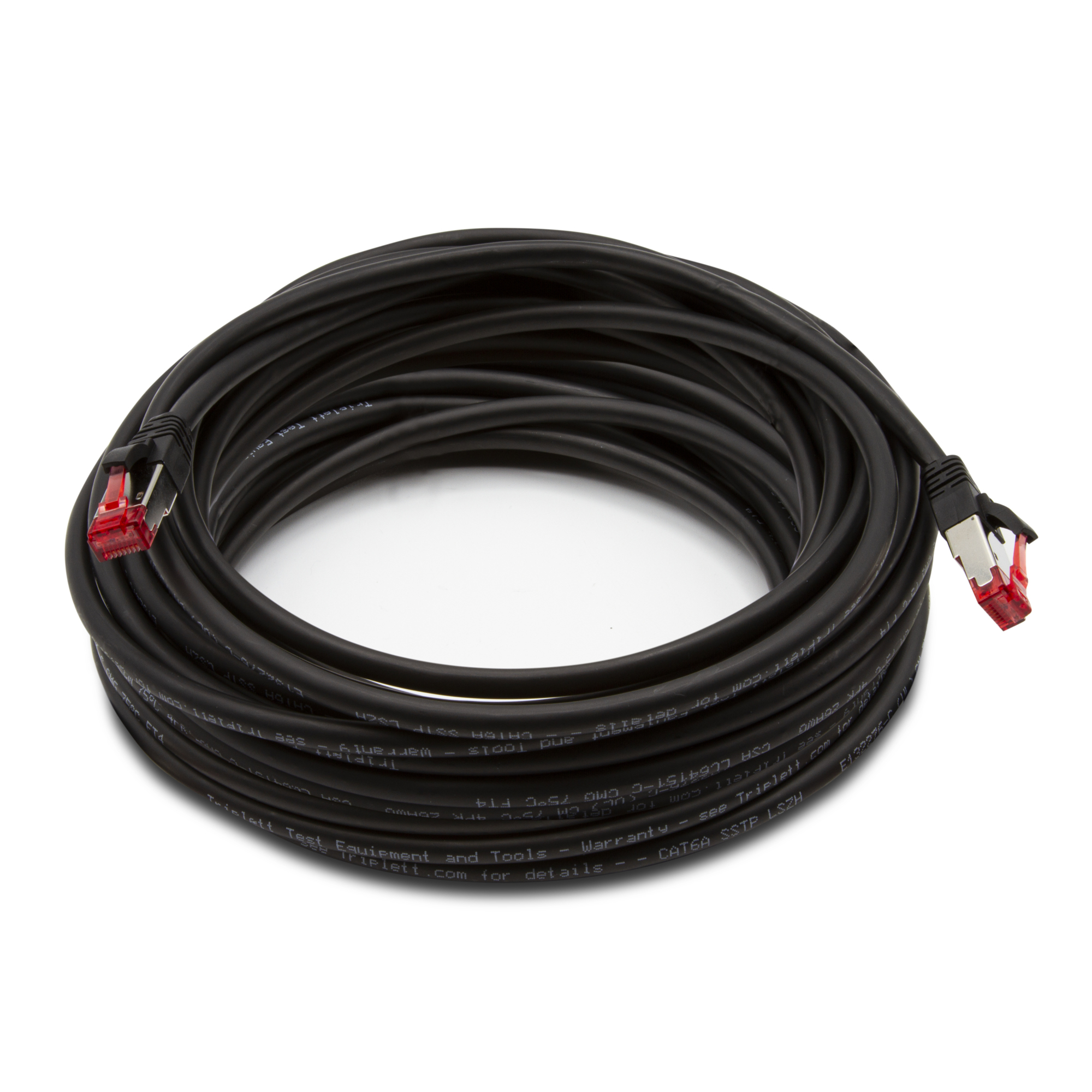 Triplett CAT6A-50BK CAT 6A 10GBPS Professional Grade, SSTP 26AWG Patch Cable 50' Black